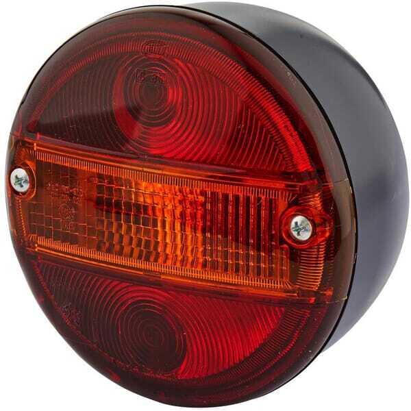 John Deere Lampa tylna zespolona Ø 140mm - 2SD001685211 - Lampa tylna zespolona, okrągła 12/24V pomarańczowa/czerwona przykręcan