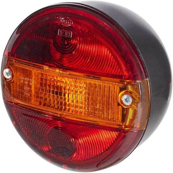 John Deere Lampa tylna zespolona Ø 140mm - 2SE001685201 - Lampa tylna zespolona, okrągła 12/24V pomarańczowa/czerwona przykręcan
