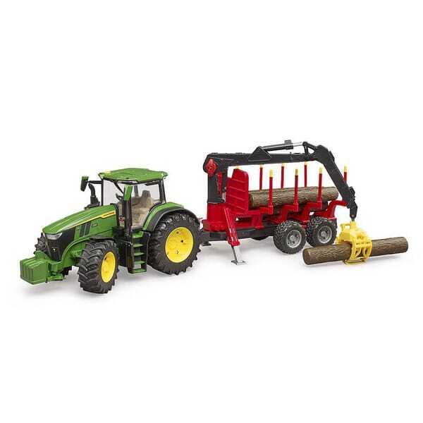 John Deere U03154 Ciągnik 7R 350 z przyczepą do przewozu drewna - U03154 - Ciągnik John Deere 7R 350 z przyczepą do przewozu drz